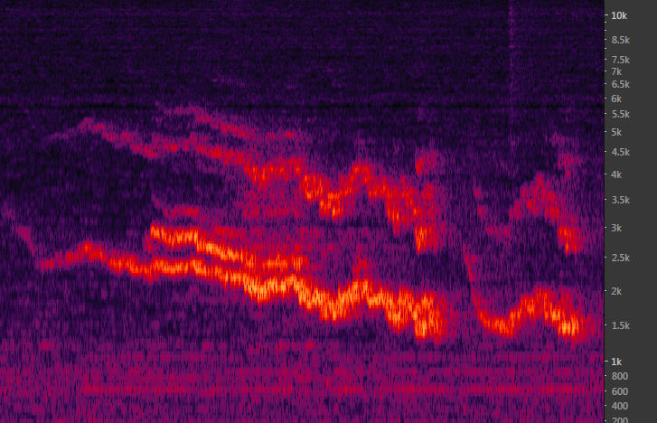 Falling bomb sound spectral display