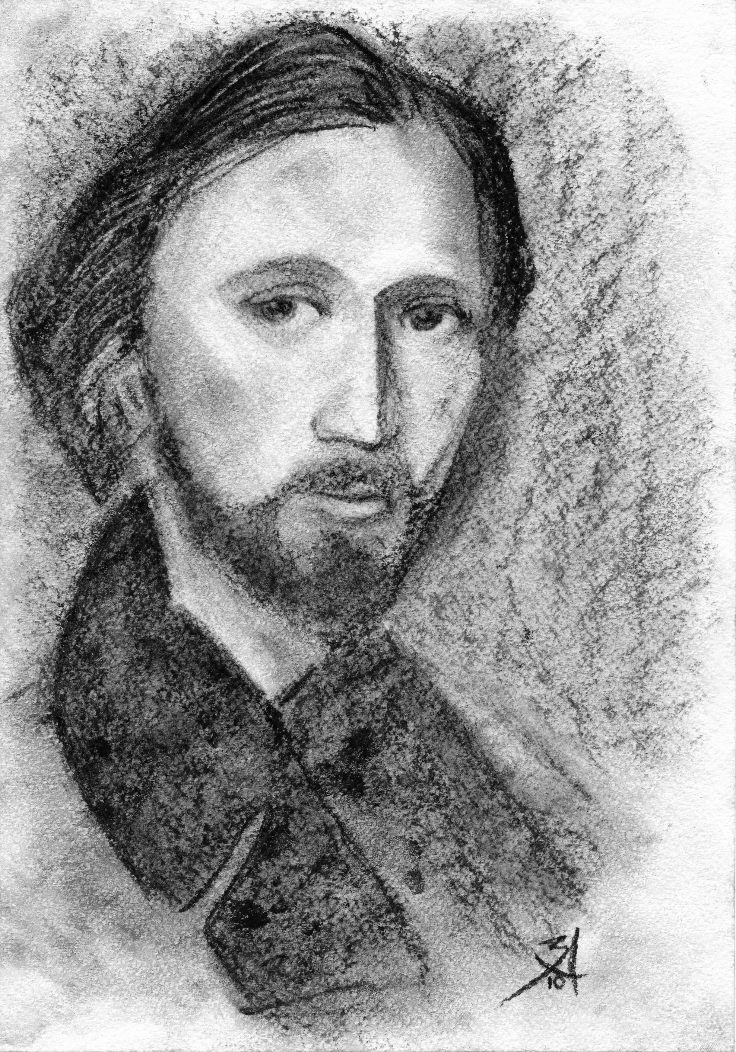 Charles-Valentin Alkan charcoal drawing by Anastasia Zyurkalova
